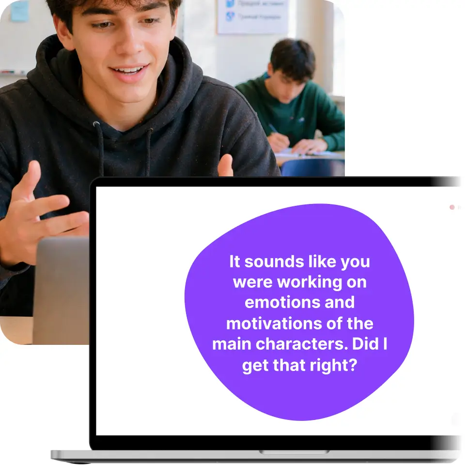 MirrorTalk UI on laptop